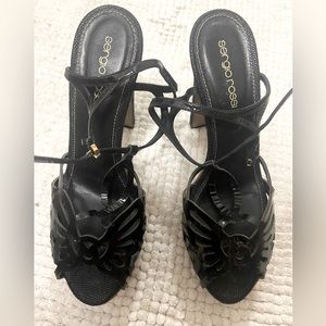 Sergio Rossi black platform high heel shoes